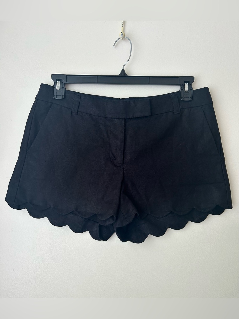 J. Crew Black Scalloped Hem Shorts